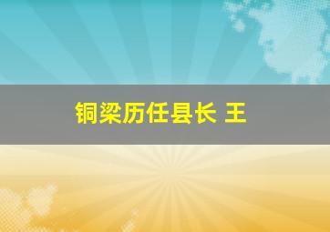 铜梁历任县长 王